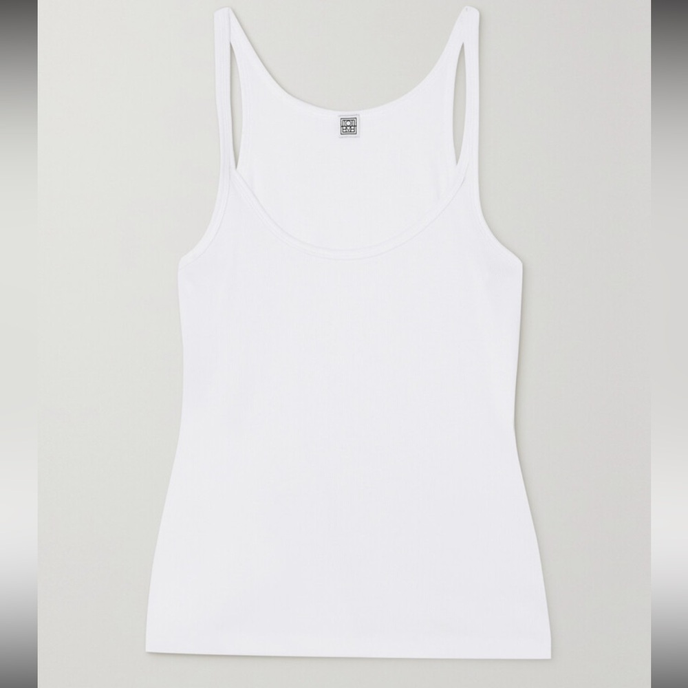 TOTEME ribbed stretch organic cotton-jersey tank, White, M